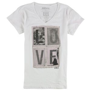 Jedidiah Womens Love All Graphic T-Shirt, white, XS